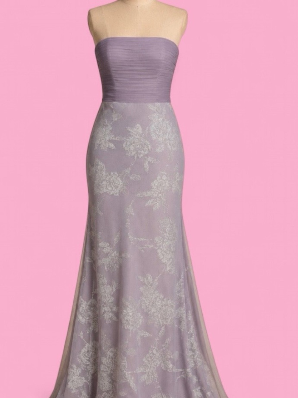 Hayley Paige Occasions Wisteria Silver Floral Mermaid Dress Style 5958 Size 14
